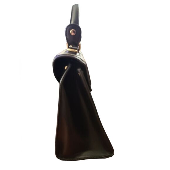 Galian Women's Perforated White Leather Black Crossbody/Handbag Gold Tone Trim - Picture 4 of 8